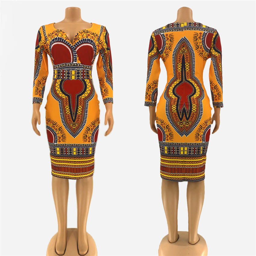 Dashiki Tribal Ethnic Fashion V-Neck Ladies