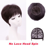 Thumbnail for Short Bob Wig With Bangs Pixie Cut Brazilian Hair