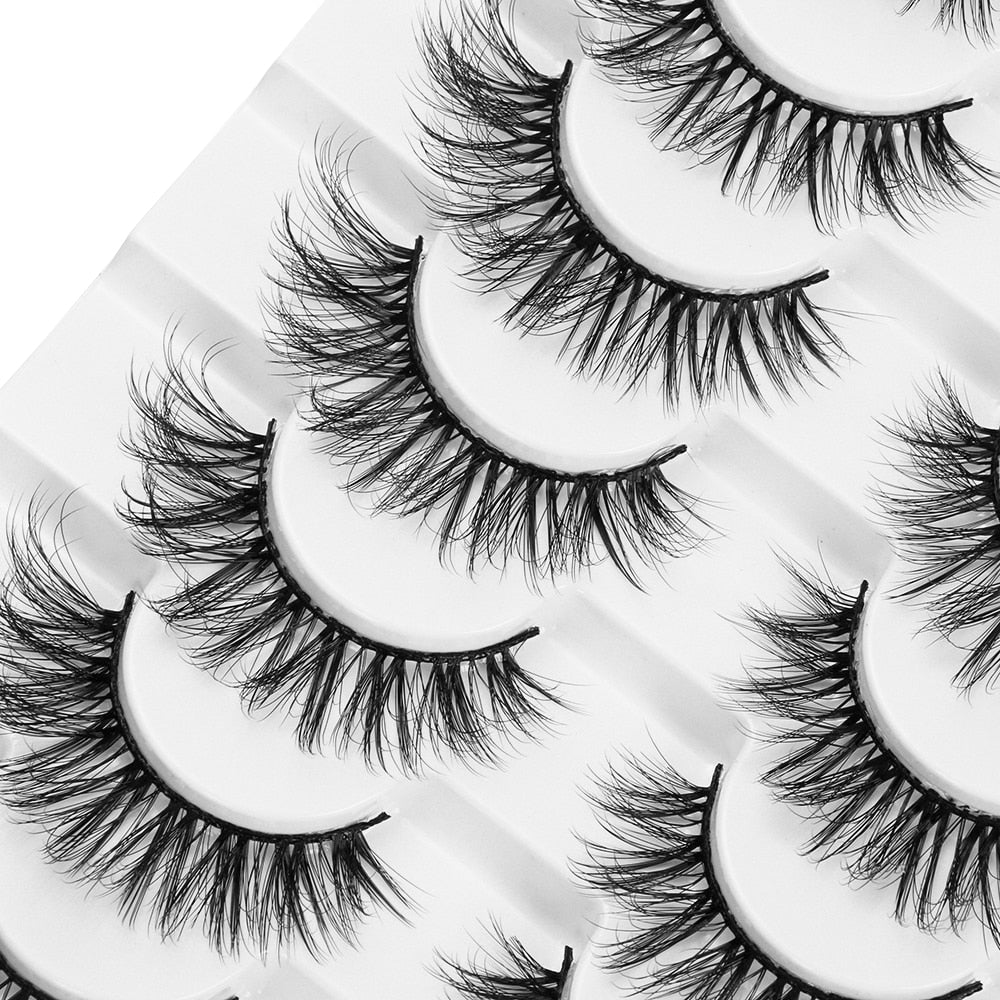 8 Pairs 3D Mink False Eyelashes Natural Wispy Fluffy Dramatic Volume