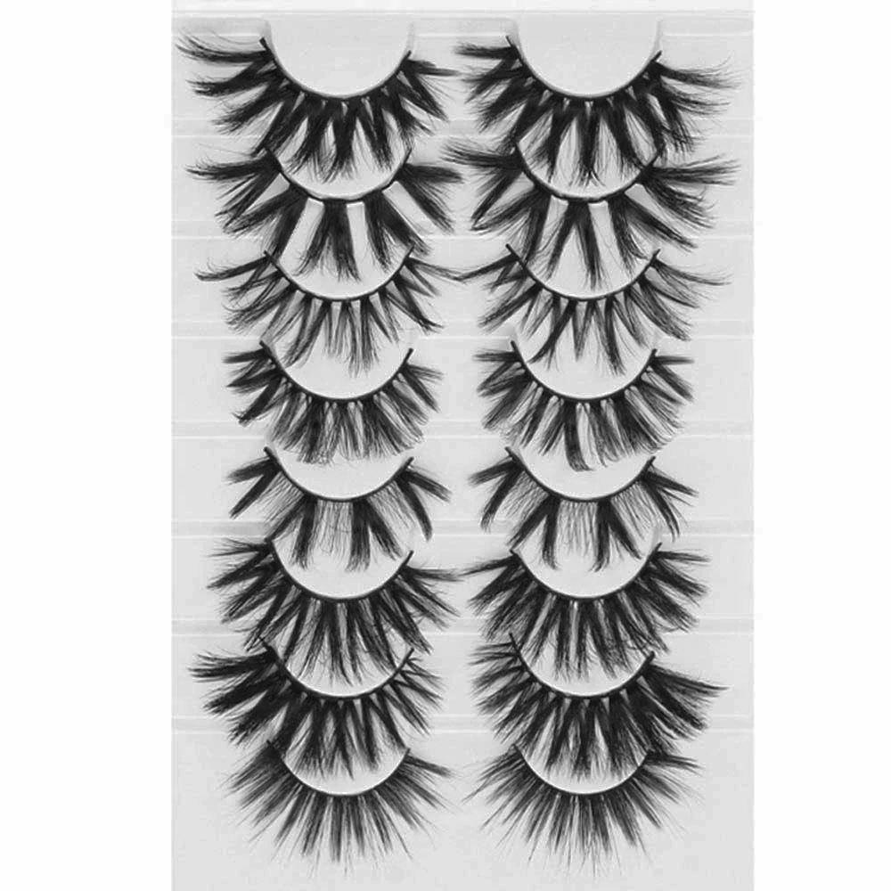 8 Pairs 3D Mink False Eyelashes Natural Wispy Fluffy Dramatic Volume