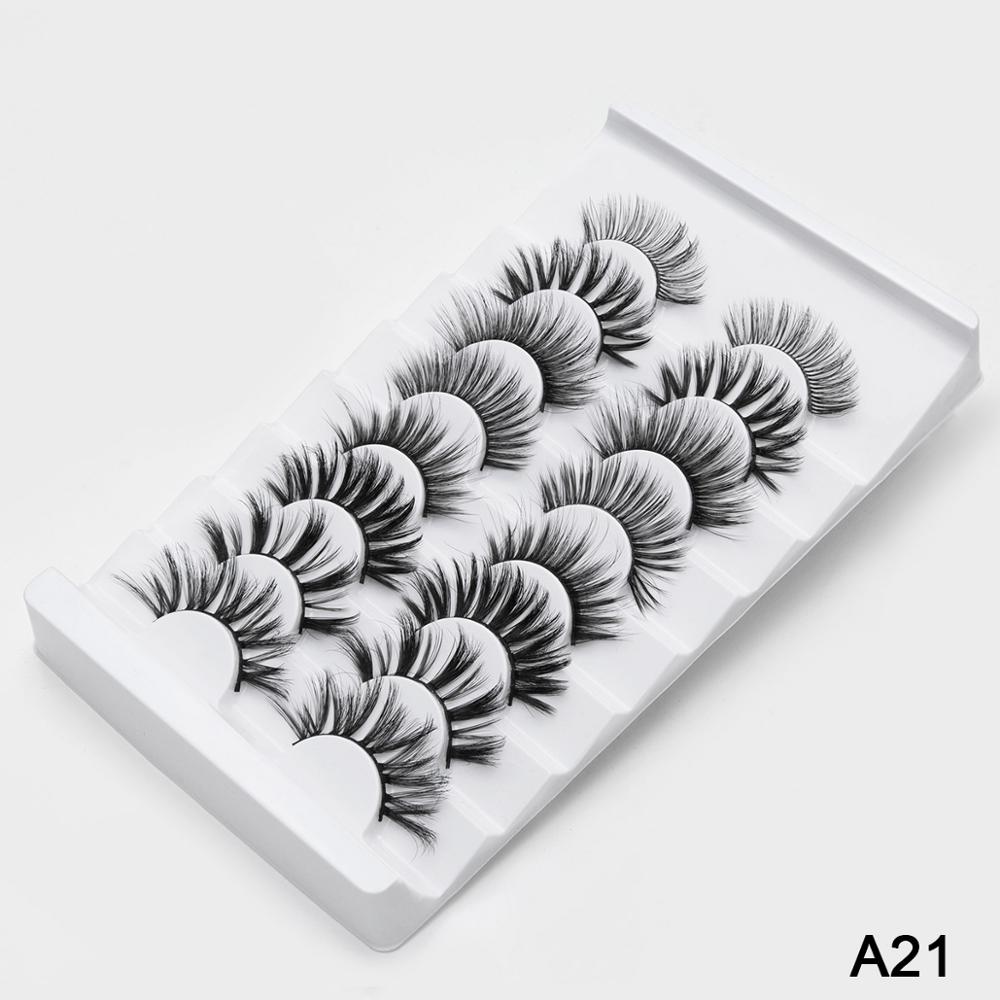 5/8 Pairs 3D Mink Lashes Natural False Eyelashes