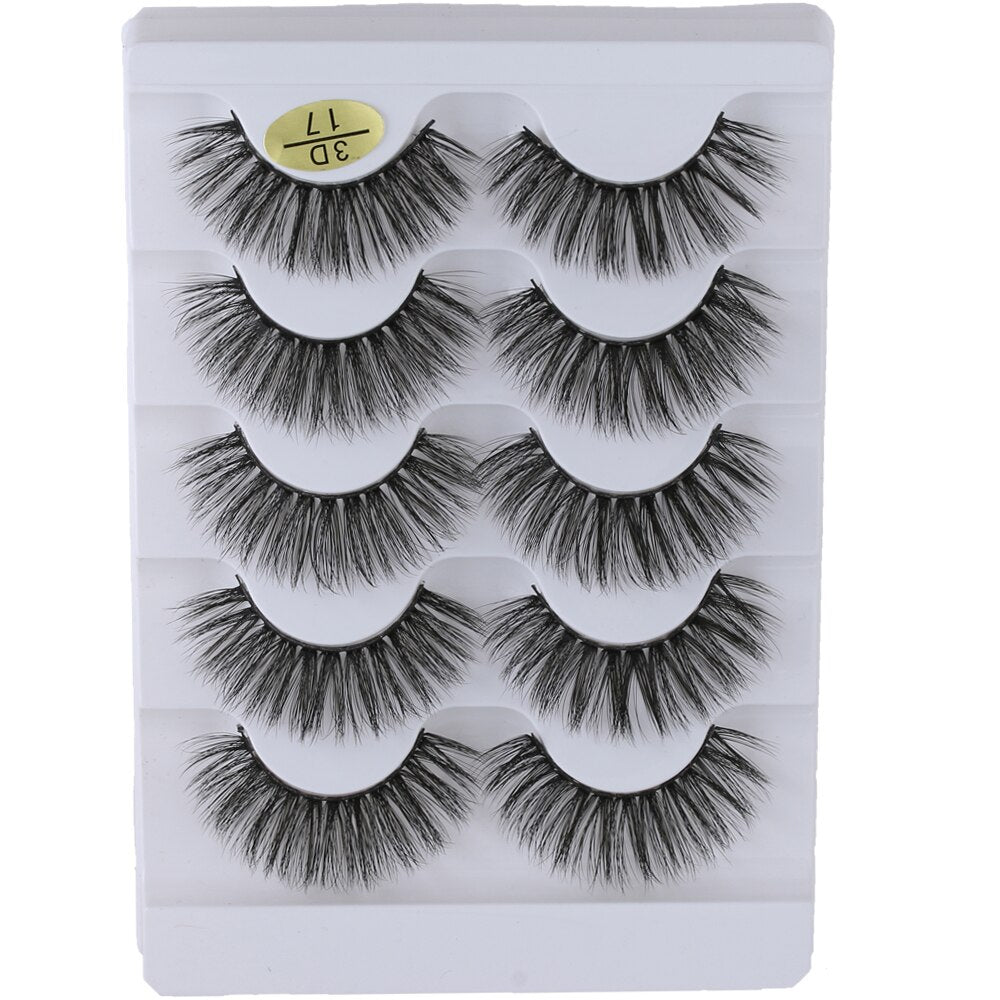 5 Pairs 3D Faux Mink Hair  Wispies Fluffies Drama