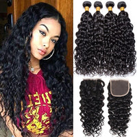 Thumbnail for 32 inches Brazilian Water Wave Bundles With Closure