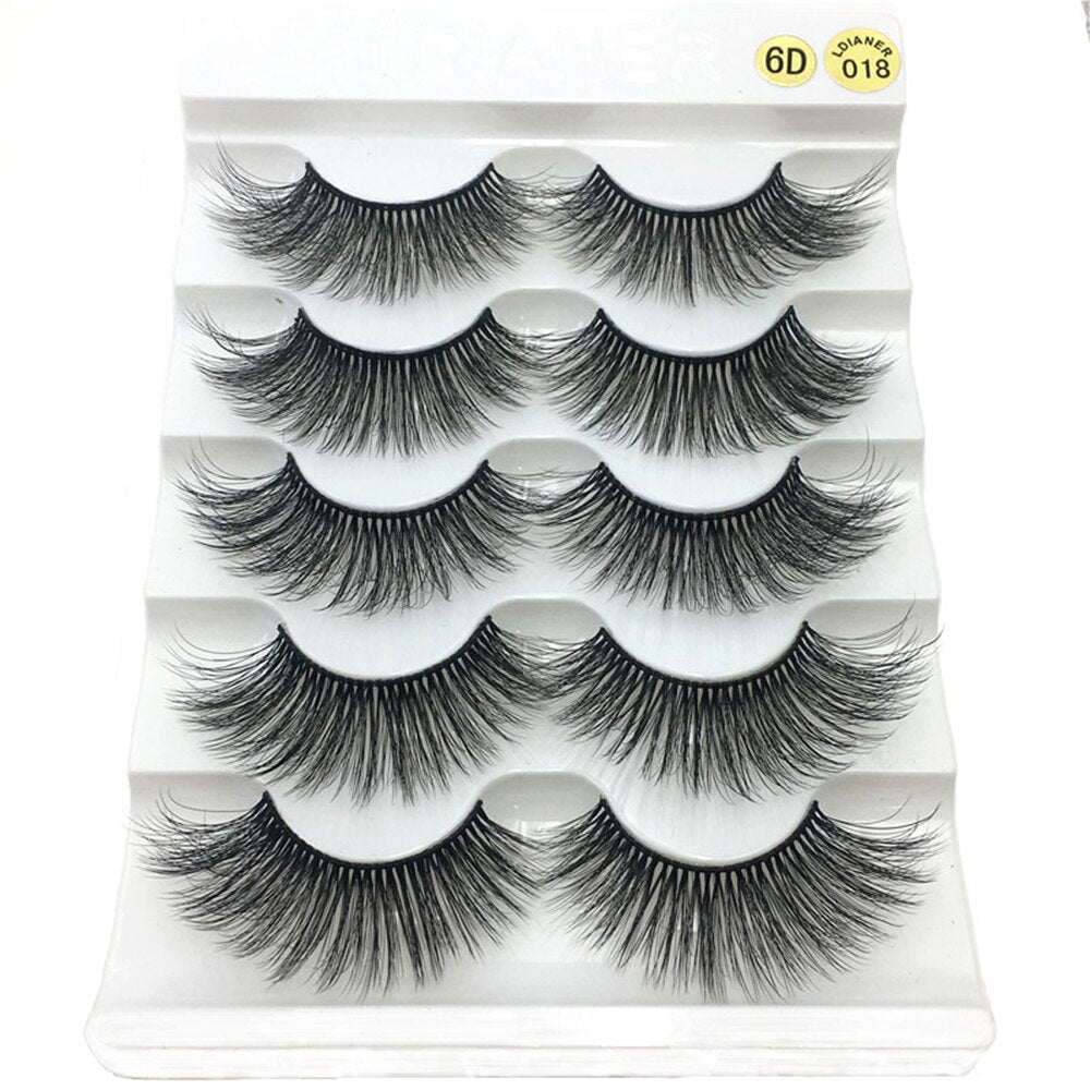 5 Pairs 3D Faux Mink Hair  Wispies Fluffies Drama