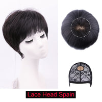 Thumbnail for Short Bob Wig With Bangs Pixie Cut Brazilian Hair