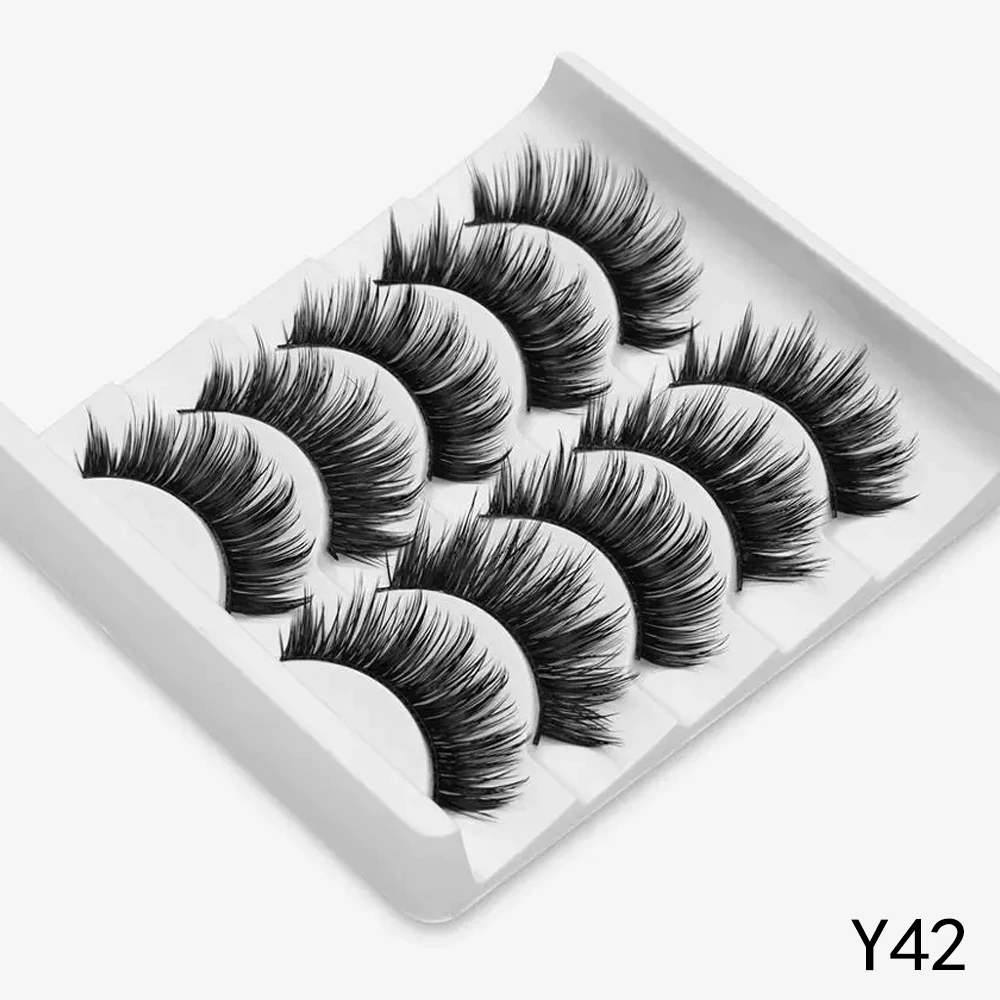 5Pairs 3D Mink Lashes False Eyelashes Natural/Thick Long Eye