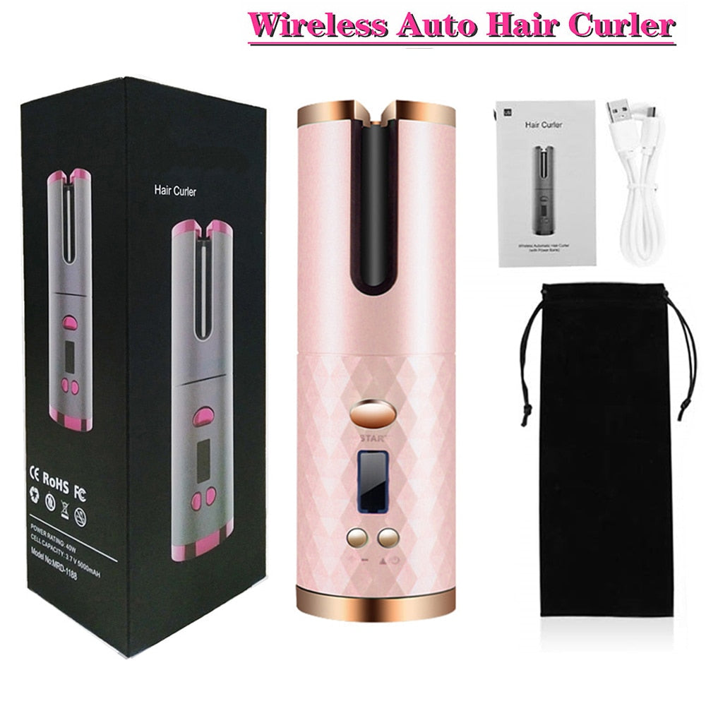 Ceramic Wireless Curling  Hair Iron  USB