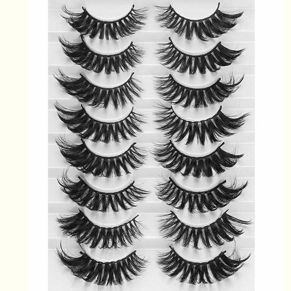 8 Pairs 3D Mink False Eyelashes Natural Wispy Fluffy Dramatic Volume