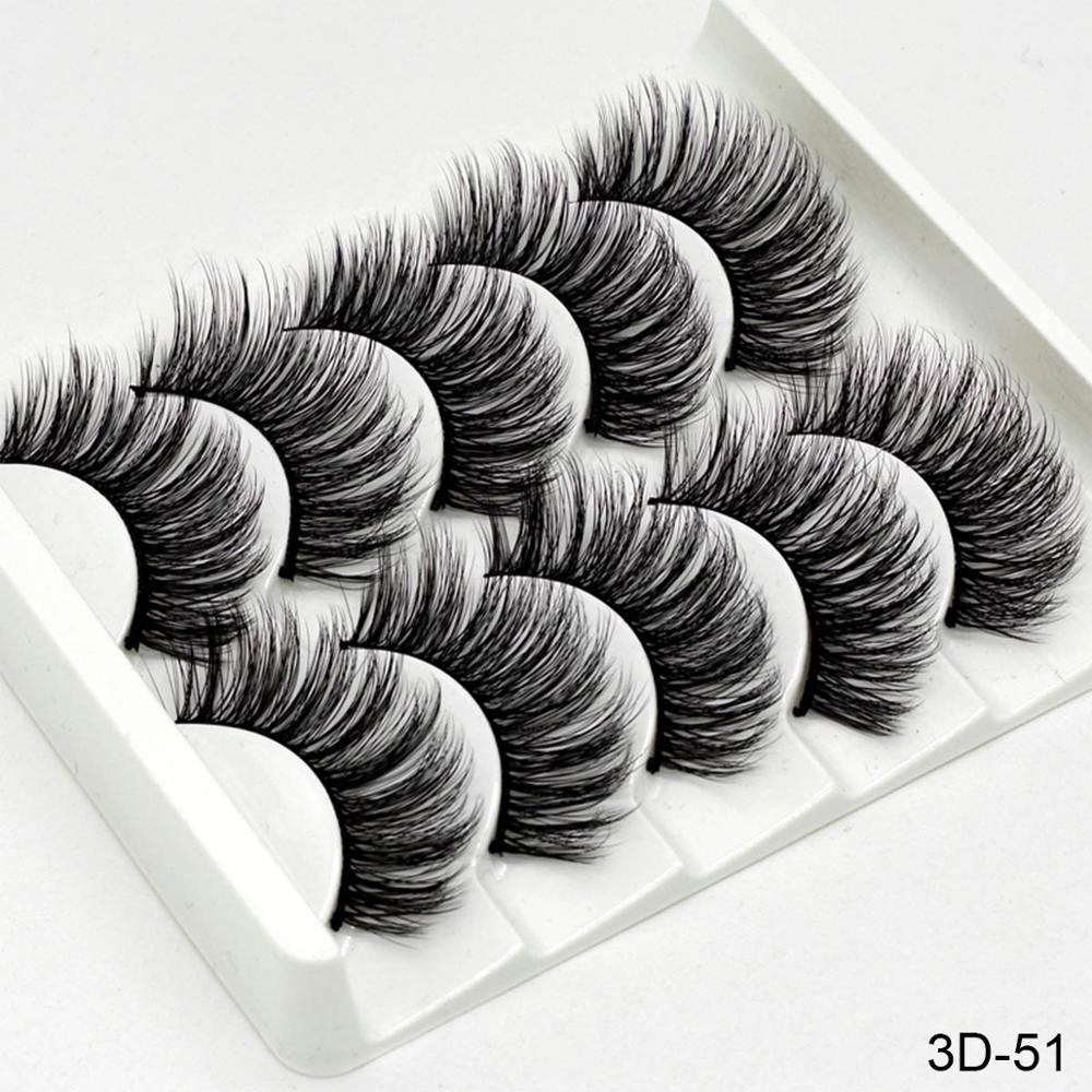 5Pairs 3D Mink Lashes False Eyelashes Natural/Thick Long Eye