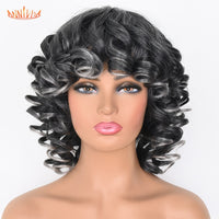 Thumbnail for Afro Kinky Curly Wigs With Bangs