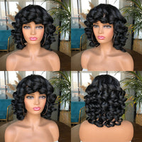 Thumbnail for Afro Kinky Curly Wigs With Bangs