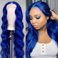 Thumbnail for Blue Coloured Lace Front Wig Human Hair