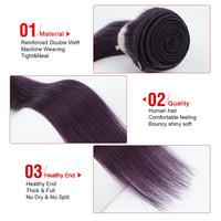 Thumbnail for Lavender Purple Human Hair Bundles With Closure Brazilian Hair