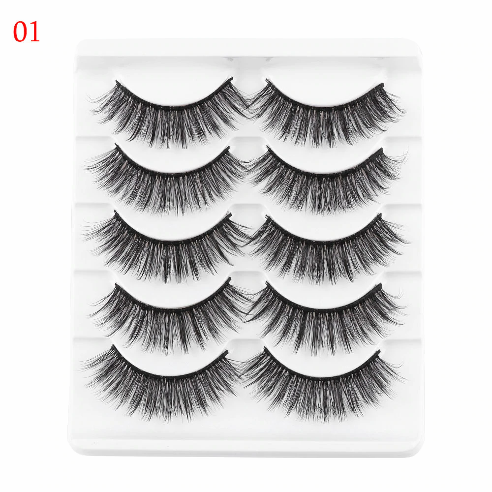 5 Pairs 3D Faux Mink Hair  Wispies Fluffies Drama