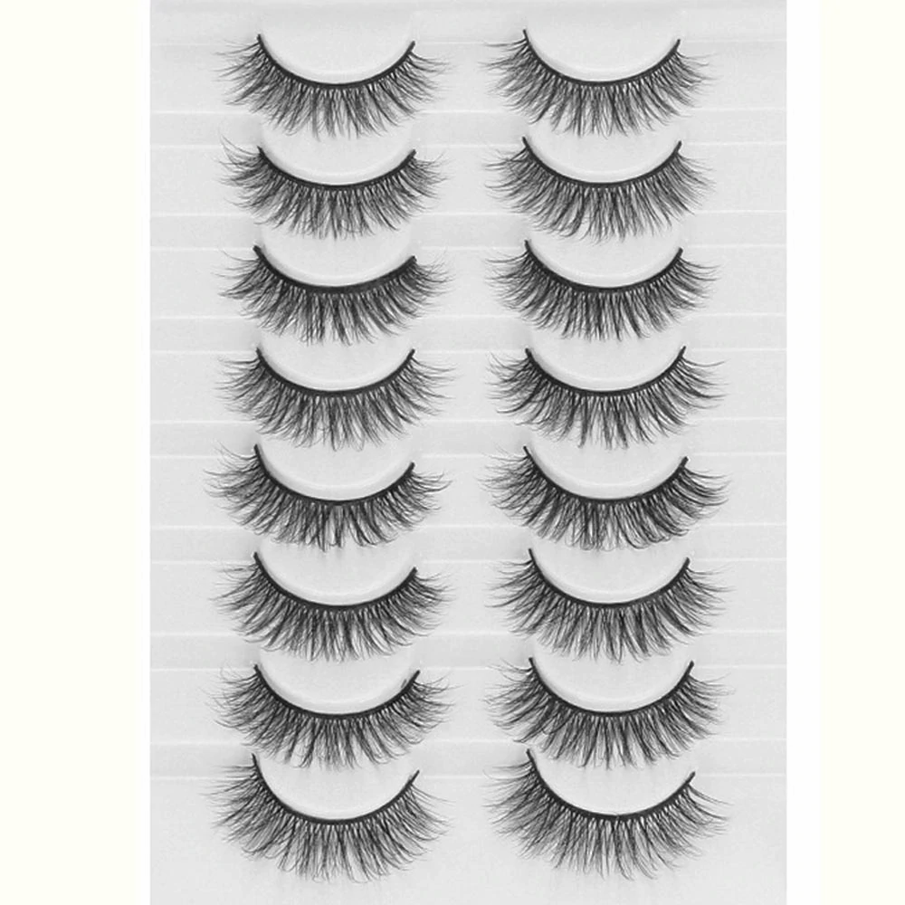 8 Pairs 3D Mink False Eyelashes Natural Wispy Fluffy Dramatic Volume