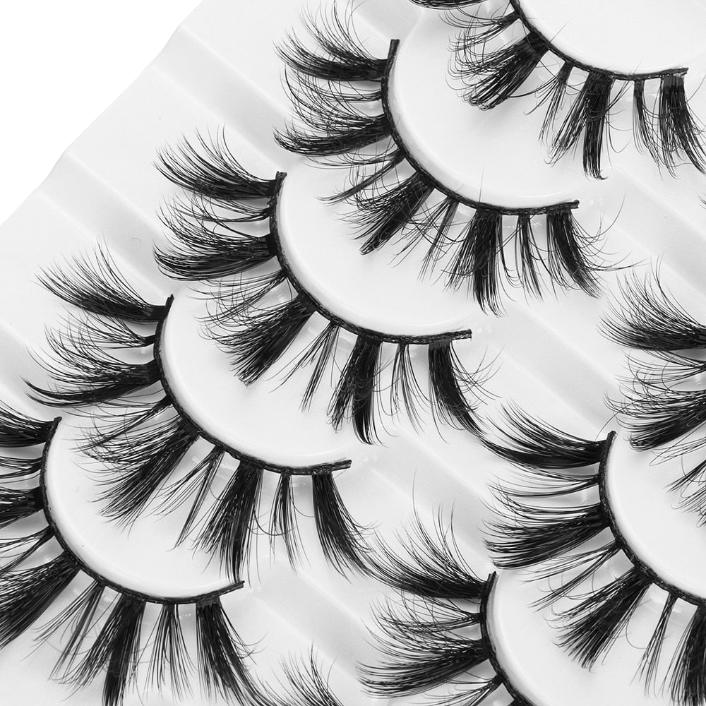 8 Pairs 3D Mink False Eyelashes Natural Wispy Fluffy Dramatic Volume