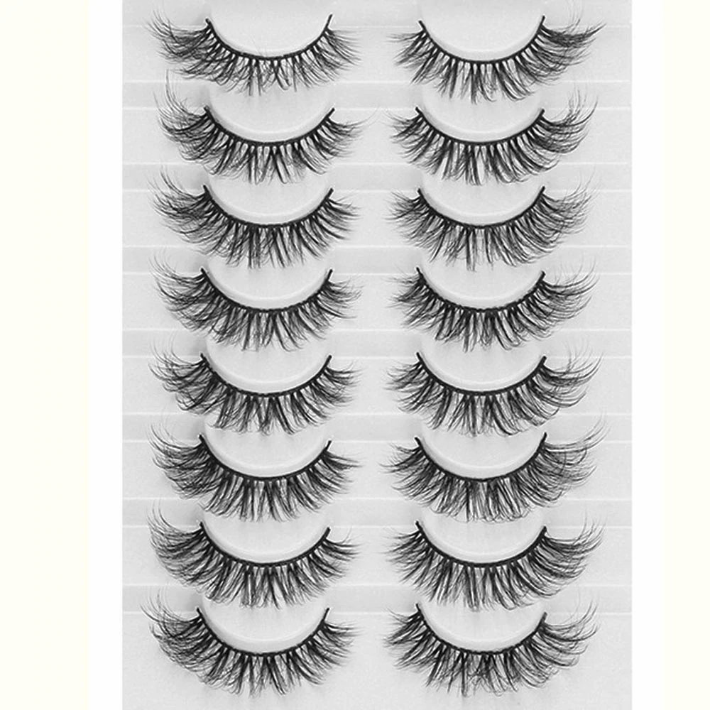 8 Pairs 3D Mink False Eyelashes Natural Wispy Fluffy Dramatic Volume