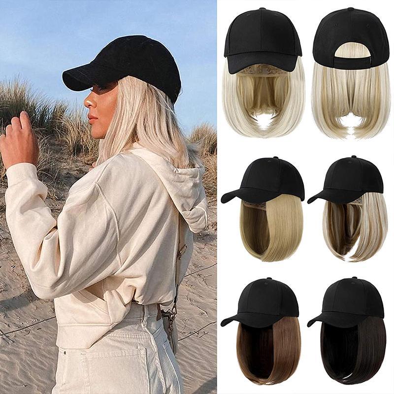 Short Wavy Baseball  Hat Wigs