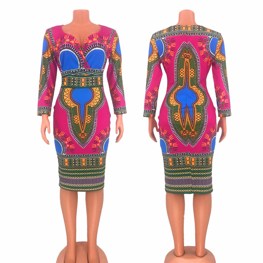 Dashiki Tribal Ethnic Fashion V-Neck Ladies