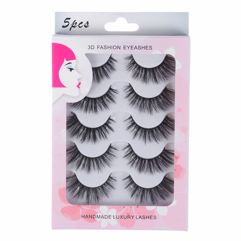 5Pairs/Set Faux Mink Hair False Eyelashes Wispy Criss