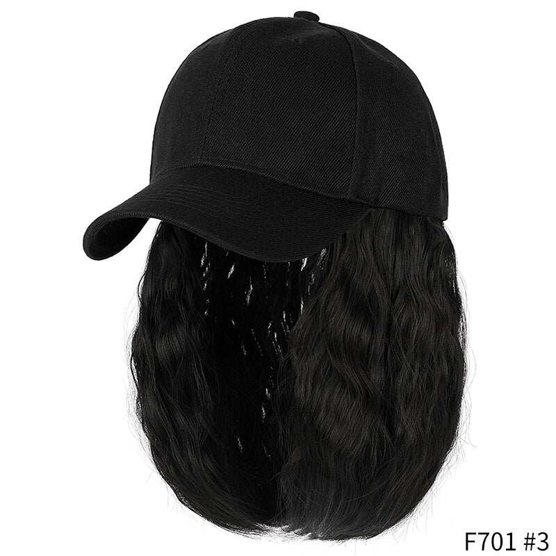 Short Wavy Baseball  Hat Wigs