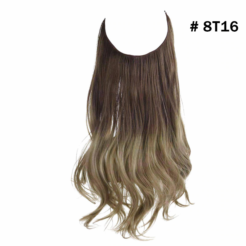 12"14" 16" 18"  Hair Extensions No Clip in Ombre Blonde Black Pink Synthetic