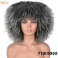 Thumbnail for Afro Kinky Curly Wigs With Bangs