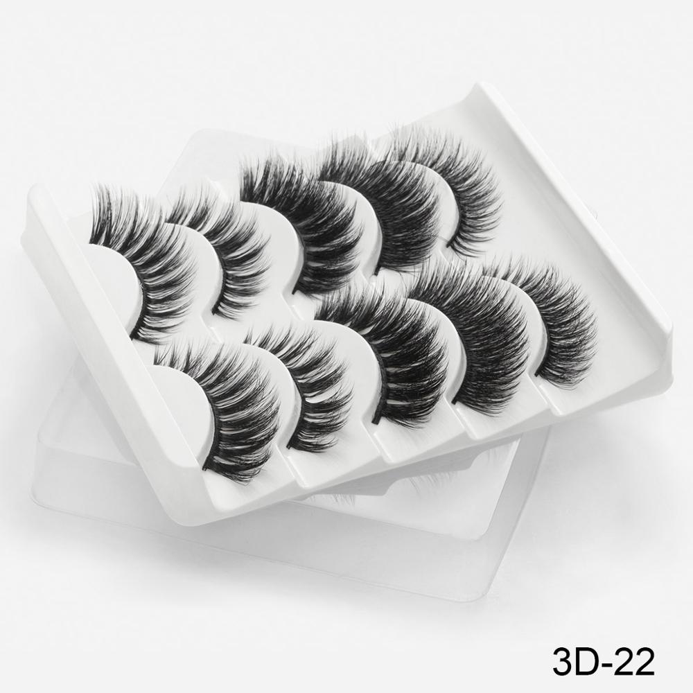 5Pairs 3D Mink Lashes False Eyelashes Natural/Thick Long Eye