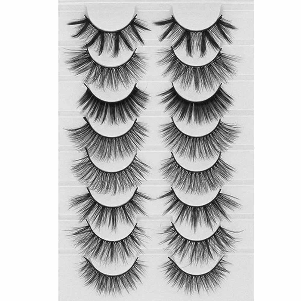 8 Pairs 3D Mink False Eyelashes Natural Wispy Fluffy Dramatic Volume