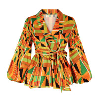 Thumbnail for Fashion V-Neck African Shirt Dresses