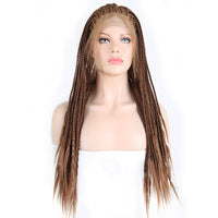 Thumbnail for Brown Hair Wigs Braided Box Braids Wig With Baby Hair