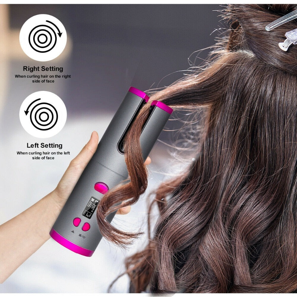 Ceramic Wireless Curling  Hair Iron  USB