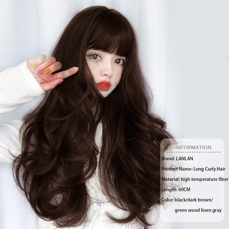 Curly Big WaveBangs Black / Brown