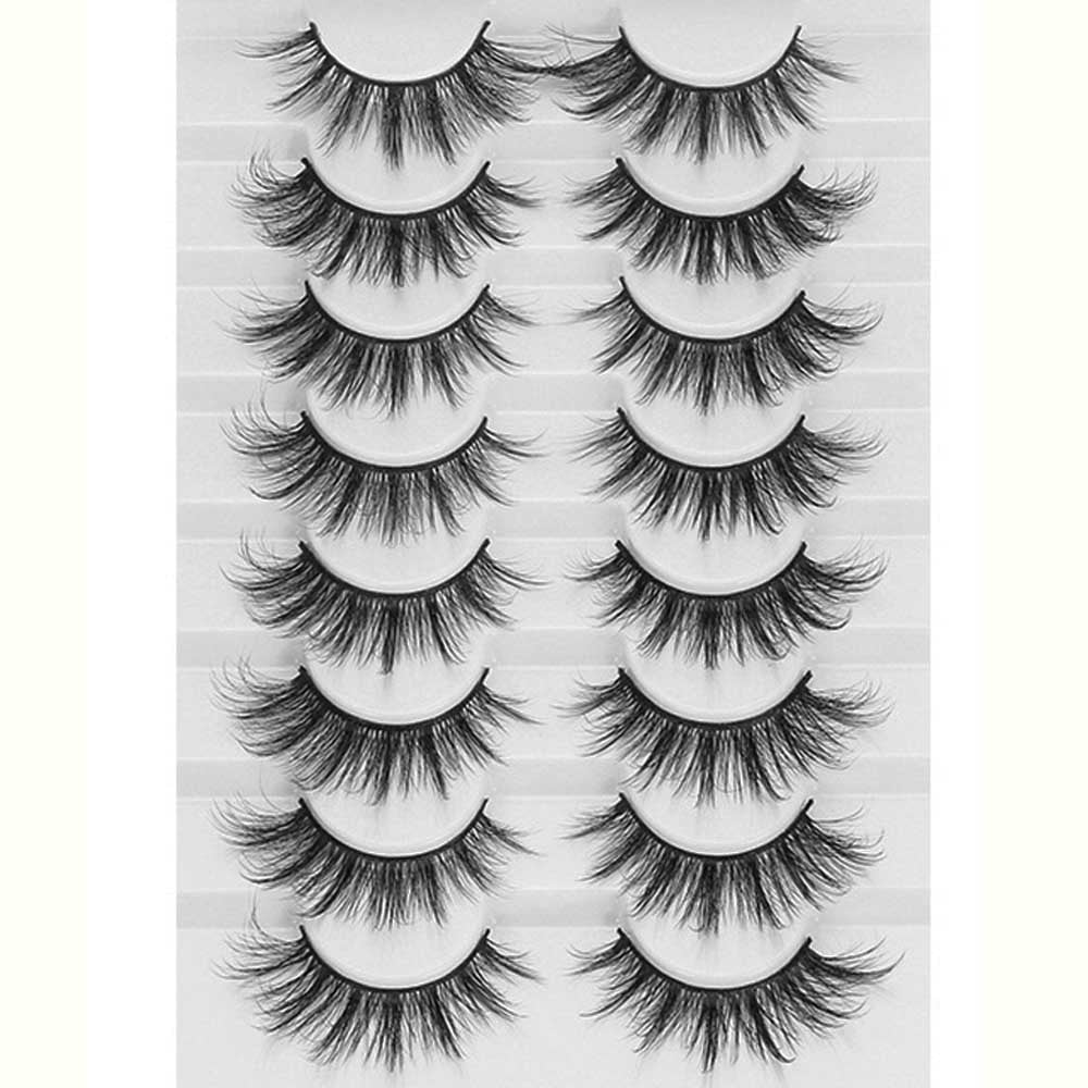 8 Pairs 3D Mink False Eyelashes Natural Wispy Fluffy Dramatic Volume