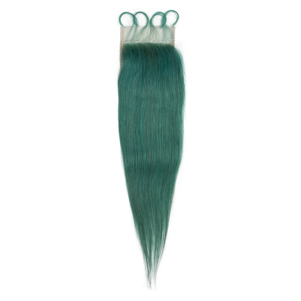 Jade Green Human Hair Bundles With Closure