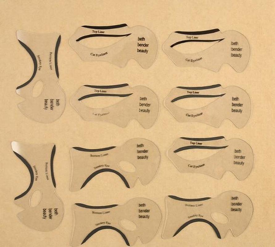 10pcs Cat Smokey Eyeliner Stencil Eye Shadow Guide Makeup Simple Tool Set