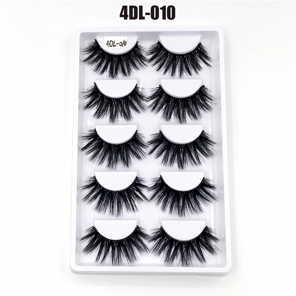 5Pairs/Set Faux Mink Hair False Eyelashes Wispy Criss