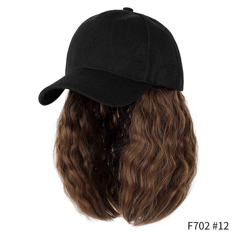 Short Wavy Baseball  Hat Wigs