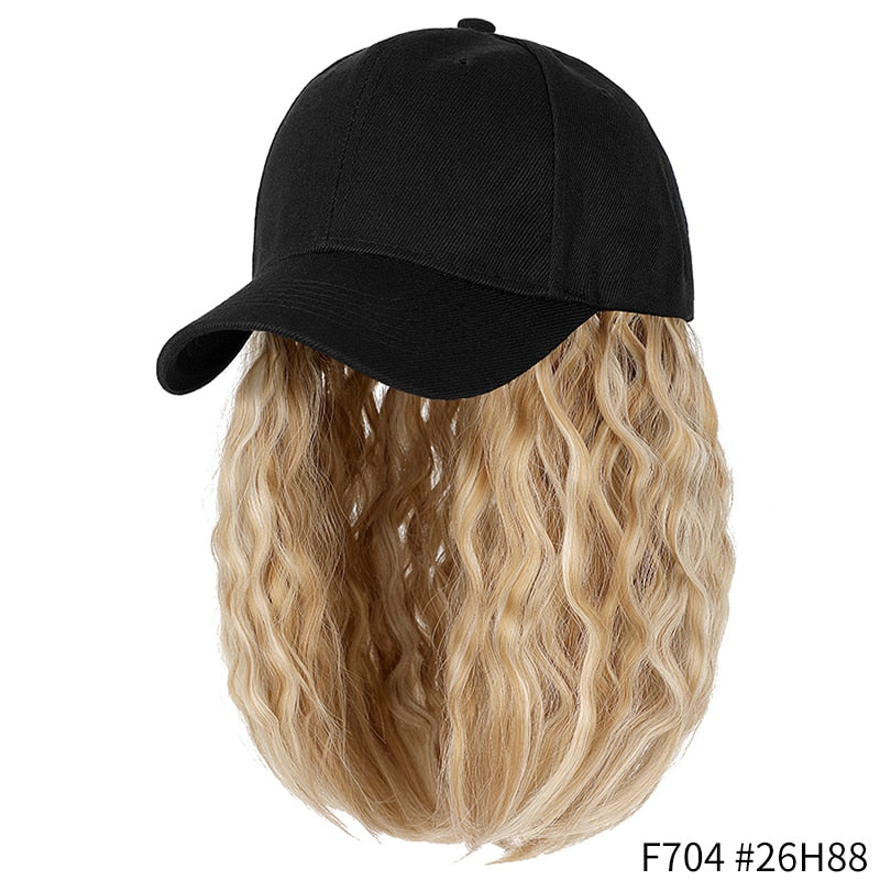 Short Wavy Baseball  Hat Wigs