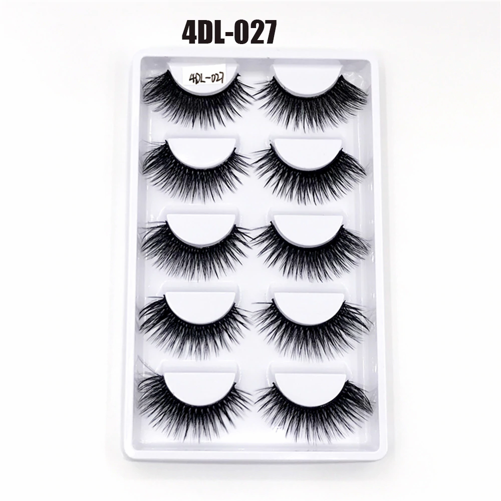 5Pairs/Set Faux Mink Hair False Eyelashes Wispy Criss