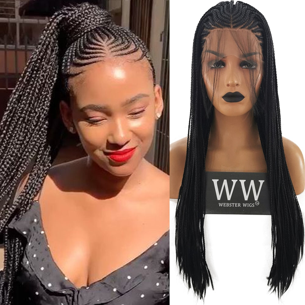 Braided Box Braids Wig With Baby Hair