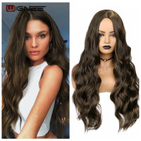 Thumbnail for Long Wavy Natural Hair Temperature 3 Tone Ombre Brown Glueless