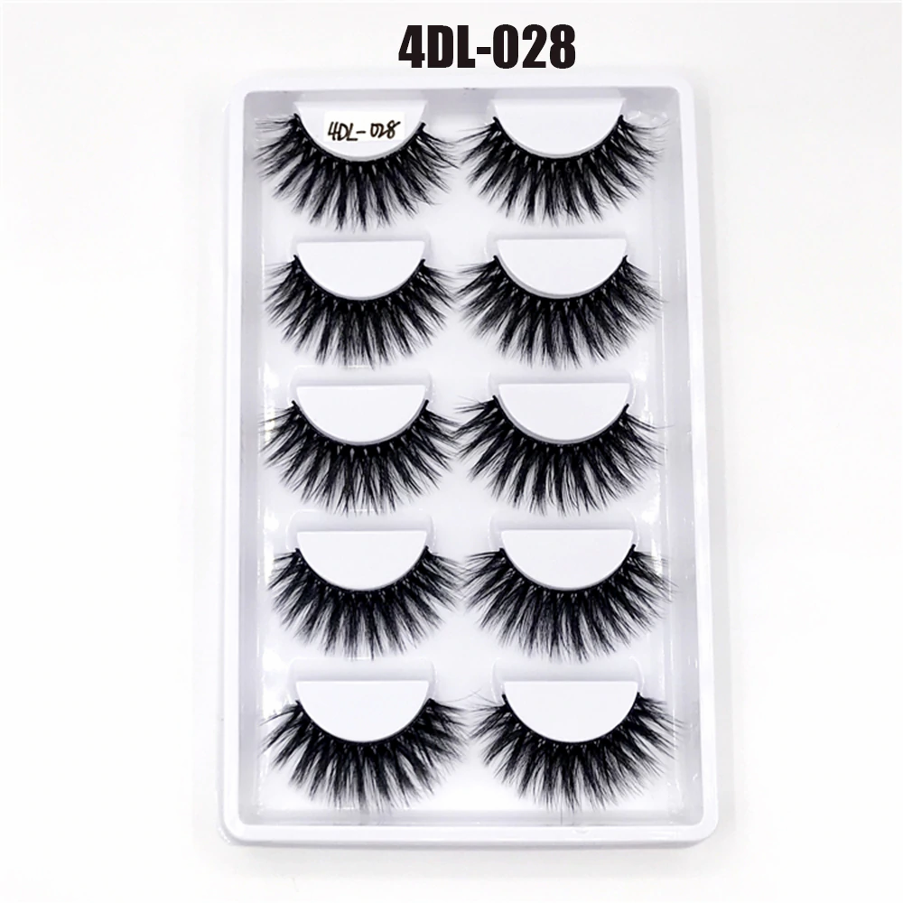 5Pairs/Set Faux Mink Hair False Eyelashes Wispy Criss