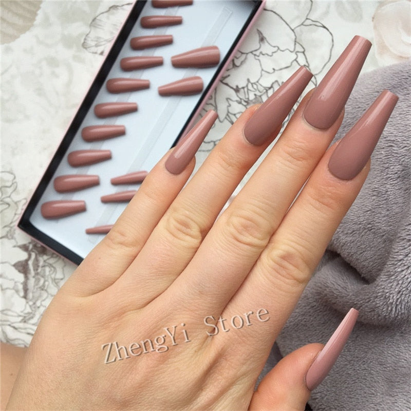 Coffin Glossy Press Nails