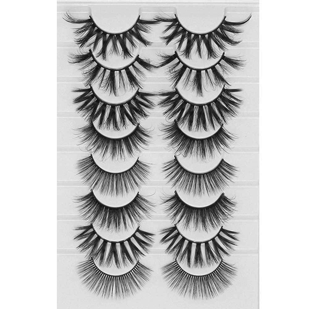 8 Pairs 3D Mink False Eyelashes Natural Wispy Fluffy Dramatic Volume