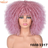 Thumbnail for Afro Kinky Curly Wigs With Bangs