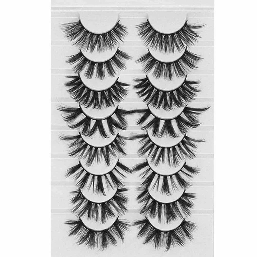 8 Pairs 3D Mink False Eyelashes Natural Wispy Fluffy Dramatic Volume