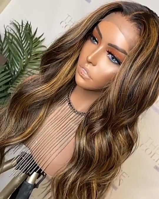 180 Density Glueless Full Lace Wigs Honey Blonde