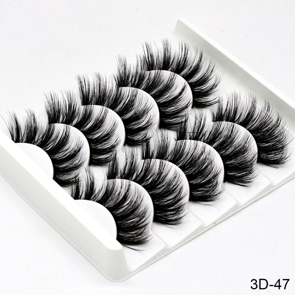 5Pairs 3D Mink Lashes False Eyelashes Natural/Thick Long Eye