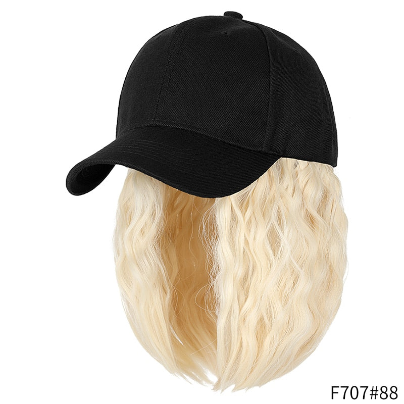 Short Wavy Baseball  Hat Wigs